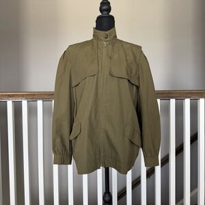 Vtg Diane‎ Von Furstenberg 80s Utility Bomber 90s Jacket 90s Green Safari Sz 8